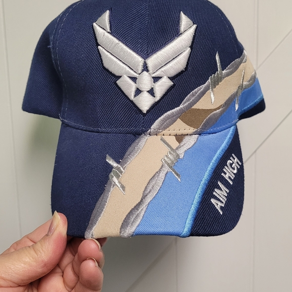 K&S Accessories - K&S Air Force Unique Blue Cap with Embroidered Logo Brand New Never Worn